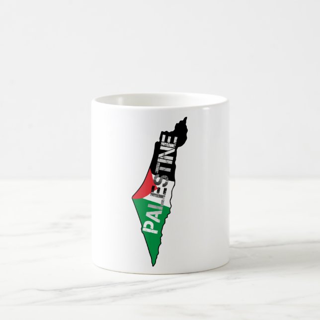 Mug Libérez la Palestine Drapeau sur la carte Palestin (Centre)