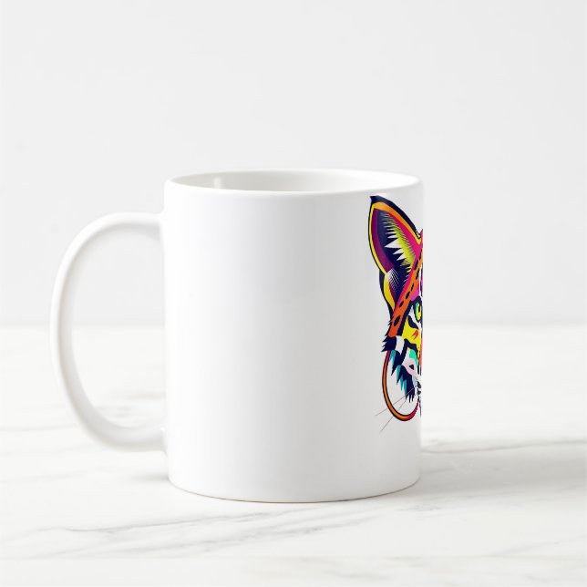 Mug Libérez votre côté sauvage : Lynx Tee Abstrait (Gauche)