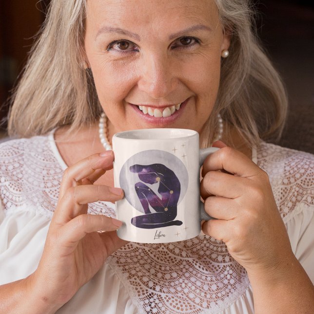 Mug Libra Feminine Purple Zodiac Design (Créateur téléchargé)