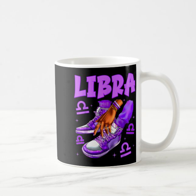 Mug Libra Girl Birthday Black Woman Sneakers Zodiac Si (Droite)