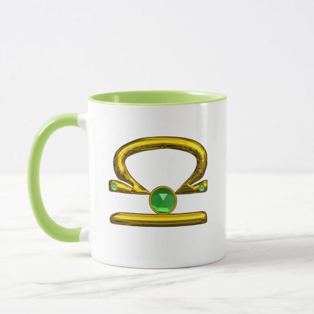 MUG LIBRA GOLD ZODIAC BIJOUX D'ANNIVERSAIRE AVEC EMÉRA (Gauche)