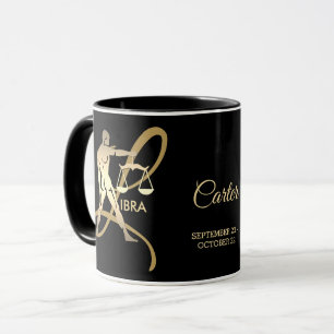 Mug Libra ♎ signe Zodiac / Noir et Or