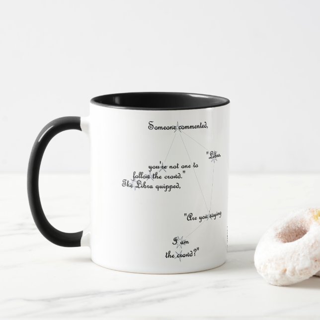 Mug Libra Star Sign Texte amusant pour un usage quotid (Avec donut)