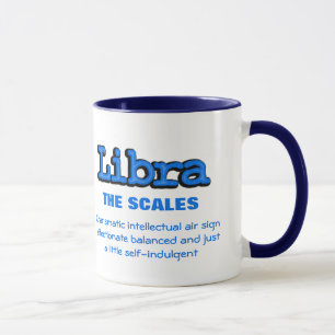 Mug Libra The Scales bleu blanc muscade astrologique