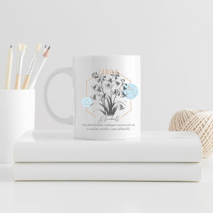 Mug Libra zodiac fleur de naissance mois anniversaire