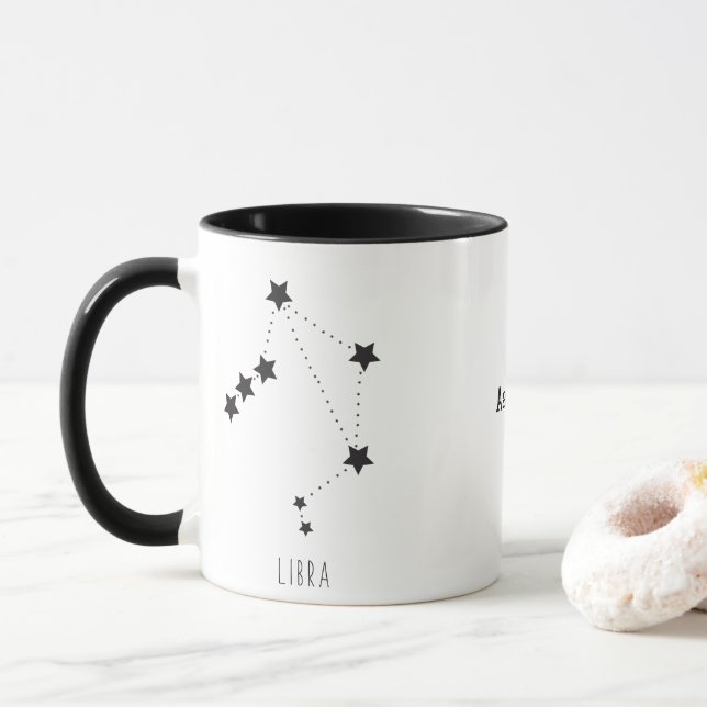 Mug Libra Zodiac Octobre Anniversaire Personnaliser le (Avec donut)