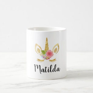 Mug Licorne assez florale mignonne élégante de parties