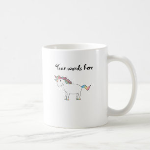 Mug Licorne blanche mignonne d'arc-en-ciel