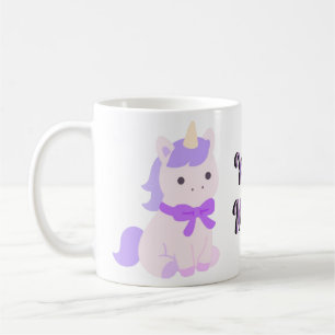 Mug Licorne Lavande Assise Kawaii Mignonne