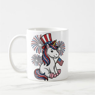 Mug Licorne Patriotique Feu d'Artifice Design de Chemi