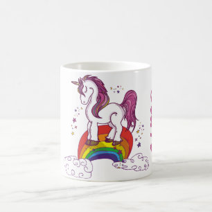 Mug Licorne Personnalisable d'arc-en-ciel