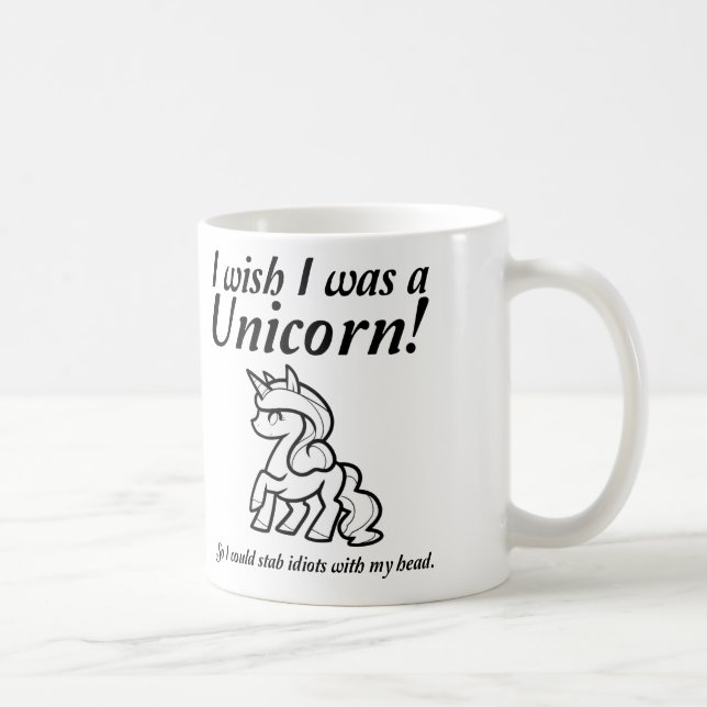 Mug Licorne poignardant le T-shirt drôle (Droite)