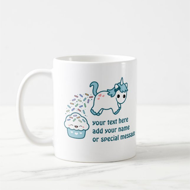 Mug Licorne Pooping sur le petit gâteau (Gauche)
