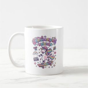 Mug Licorne Skateboarding Licorne Typographie Gras T-S