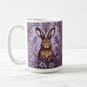 Mug Lièvre mignon Avec Lavender William Morris Inspiré