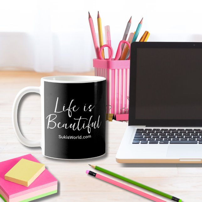 Mug Life is Beautiful Blog Marque Website - Noir (Créateur téléchargé)