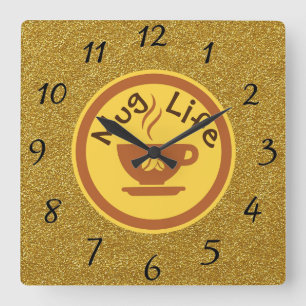 Mug Life Wall Clock Quadratische Wanduhr