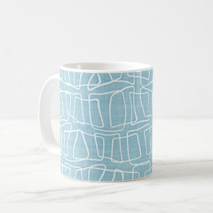 Mug Light Pastel Blue Modern Round Carré Motif