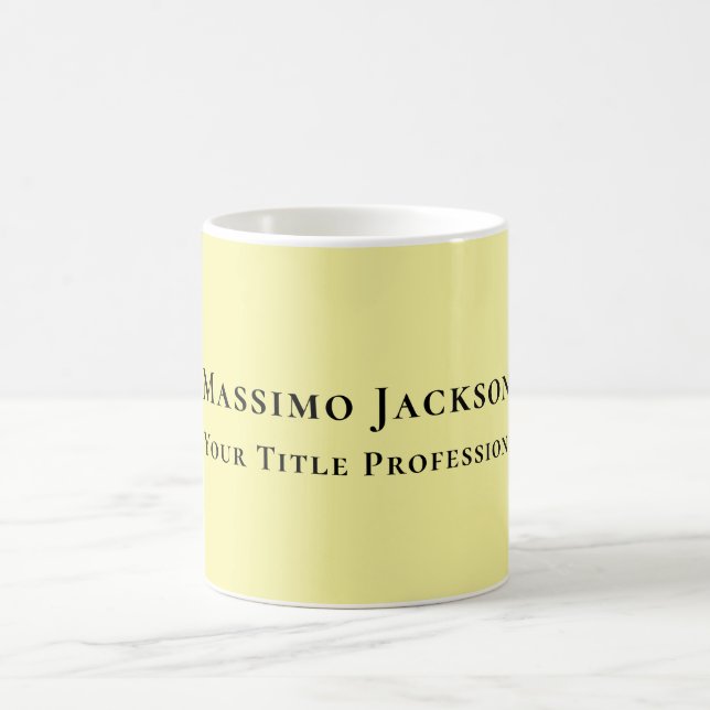 Mug Light Yellow Plain Elegant Professional Modern (Centre)