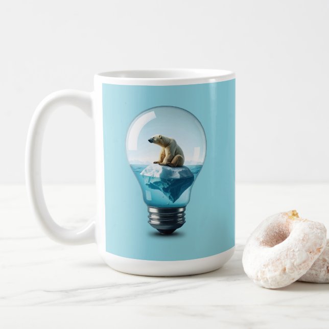 Mug Lightbulb Iceberg - Polar Bear in a Lightbulb (Avec donut)