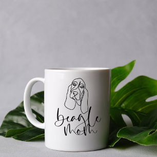 Mug Ligne adorable mignonne Art minimaliste Beagle Mam