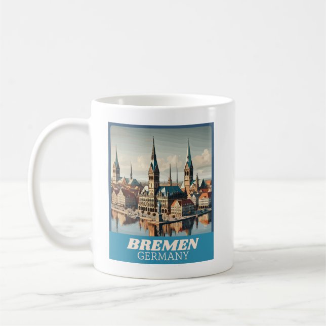 Mug Ligne aérienne Retro Bremen (Gauche)