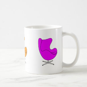 Mug Ligne art de chaise d'oeuf - 32 couleurs - 3 image