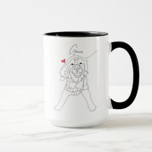 Mug Ligne artistique pour Golden Retriever avec nom