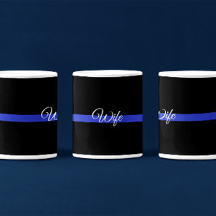 Mug Ligne Bleue Mince : Femme de police