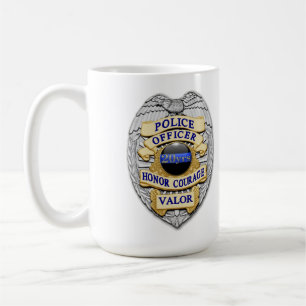 Mug Ligne Bleue Mince - Insigne de police de réalisati