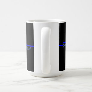 Mug Ligne Bleue Mince Symbolique Votre texte en noir