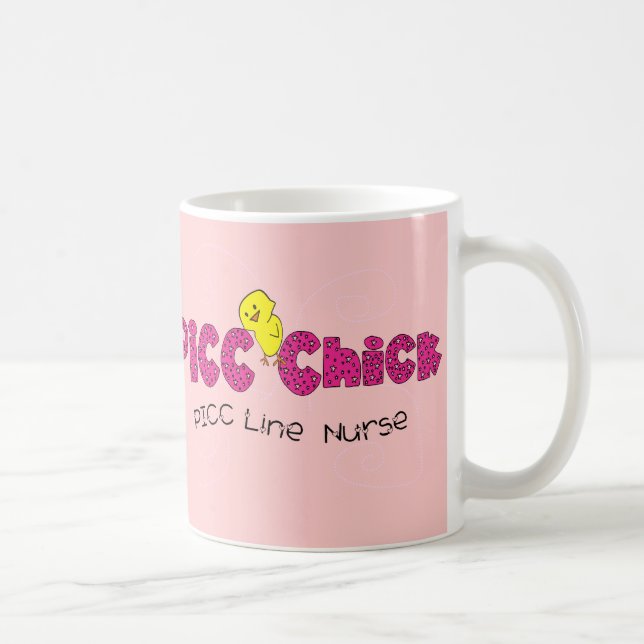 Mug Ligne cadeaux du poussin PICC de PICC d'infirmière (Droite)