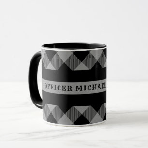 Mug Ligne grise mince monogramme correctionnel de