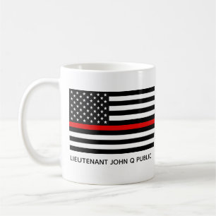 Mug Ligne rouge mince faite sur commande drapeau
