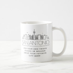 Mug Ligne Skyline Stylisée San Antonio   Slogan perso