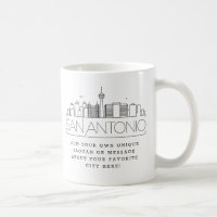Ligne Skyline Stylisée San Antonio | Slogan person