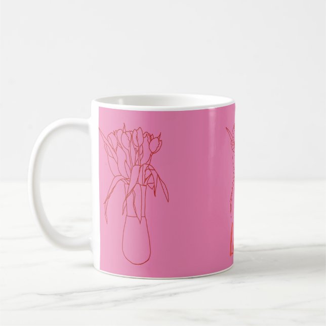 Mug Ligne Tulip Moderne Illustration Originale Pour El (Gauche)