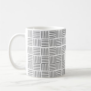 Mug Lignes Carrés modernes minimes Motif noir et blanc
