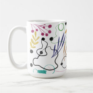 Mug Lignes courbes Abstraites, fleurs de graines et Fe