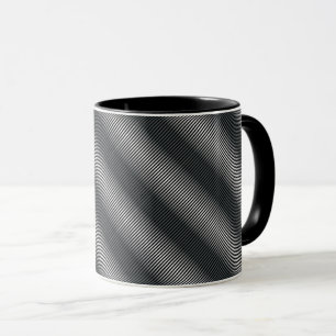 Mug Lignes de gris noir et blanc ultra minces
