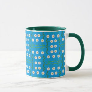 Mug Lignes de marguerites blanches sur Arrière - plan 