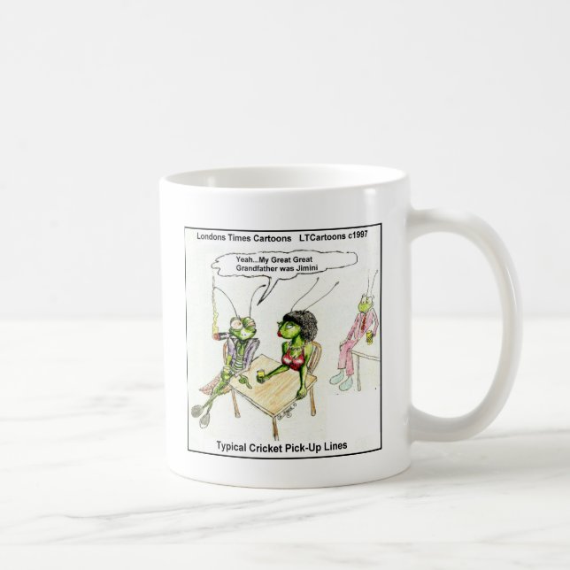 Mug Lignes de ramassage de cricket amusantes (Droite)