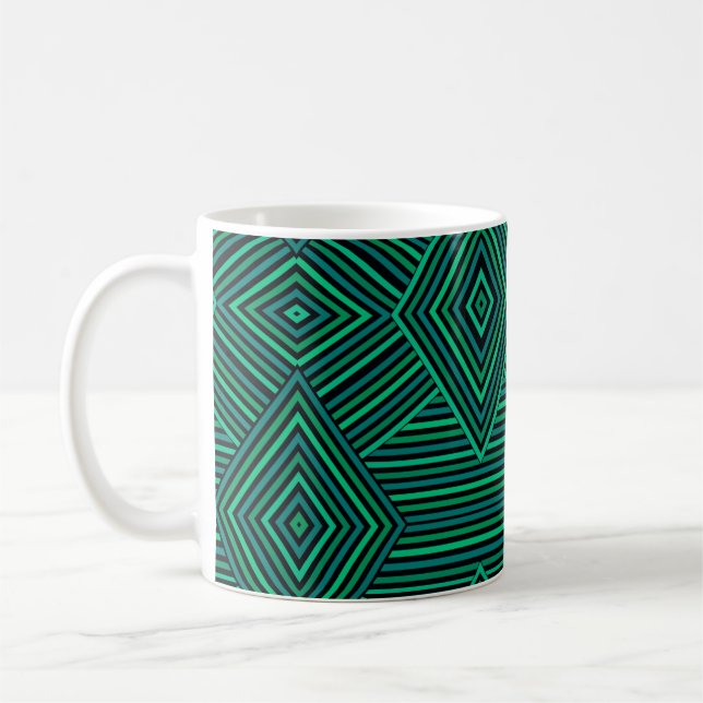 Mug Lignes de rhombus de forme géométrique transparent (Gauche)