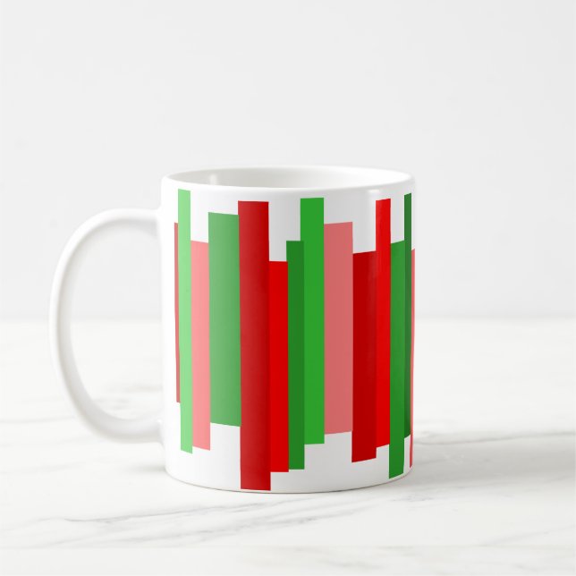 Mug Lignes découpées - Rouge et vert (Gauche)