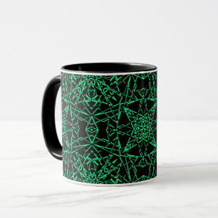 Mug Lignes néon vert de toile d'araignée moderne abstr