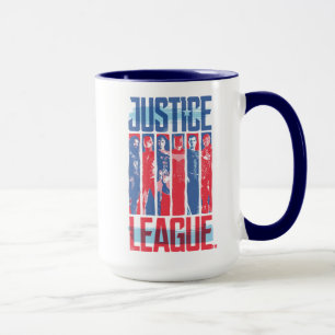 Mug Ligue de Justice Blue & Red Group Pop Art