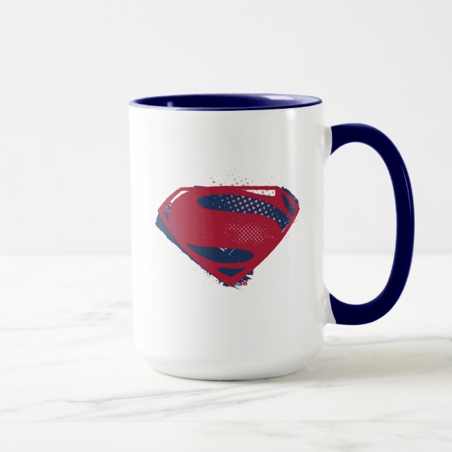 Mug Ligue de Justice | Symbole Superman brosse et demi (Droite)
