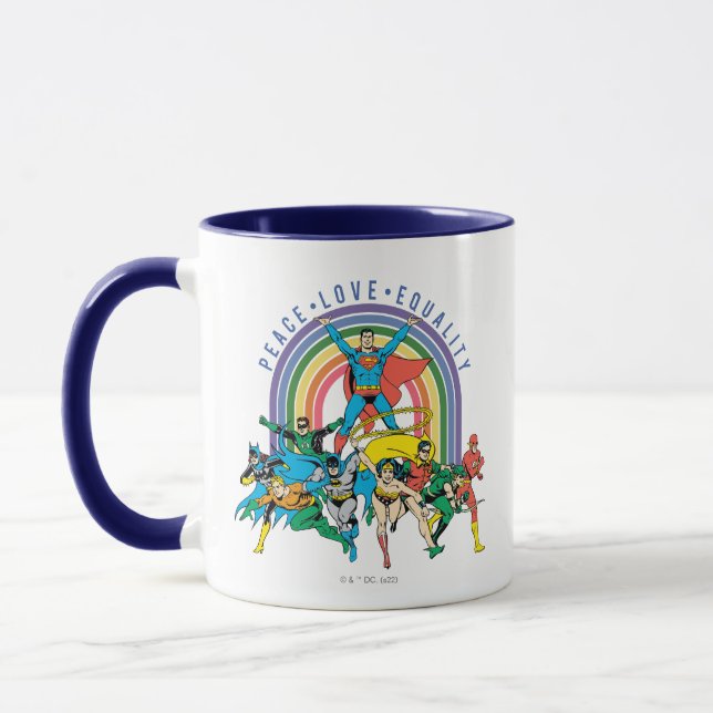 Mug Ligue de la Justice - Paix, Amour, Égalité (Gauche)