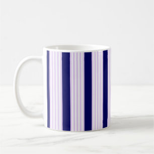 Mug Lilac et rayures blanches motif avec bleu marine