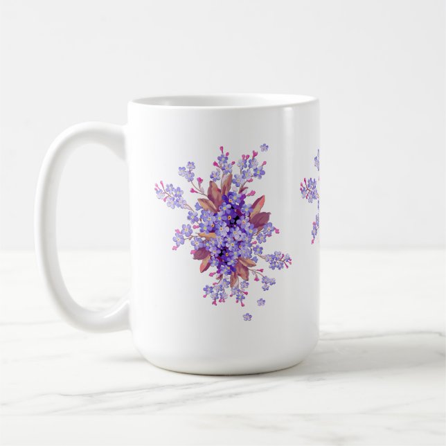 Mug Lilac oublie-me-pas Mariage de fleurs (Gauche)